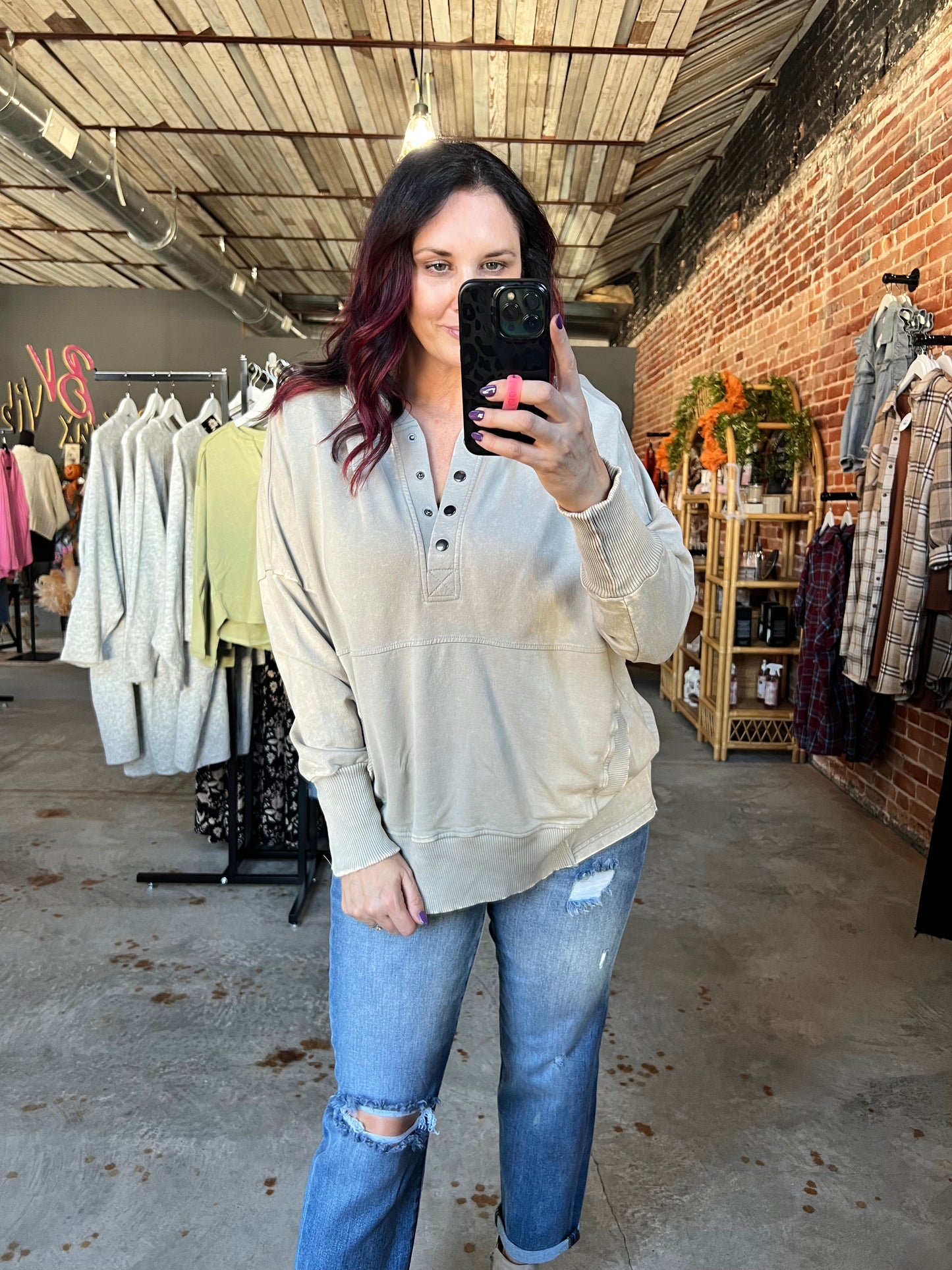 Acid Wash Hoodie - Sleet