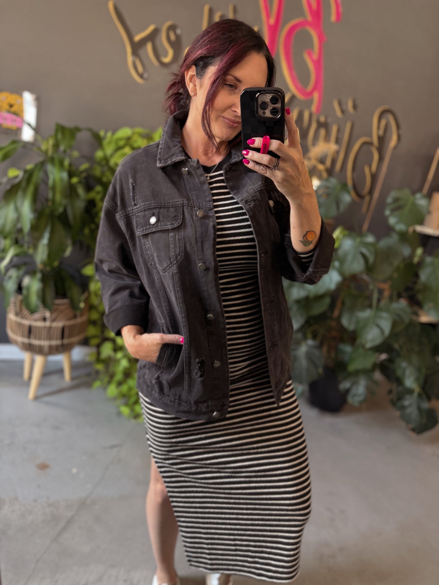 Oversized Black Denim Jacket