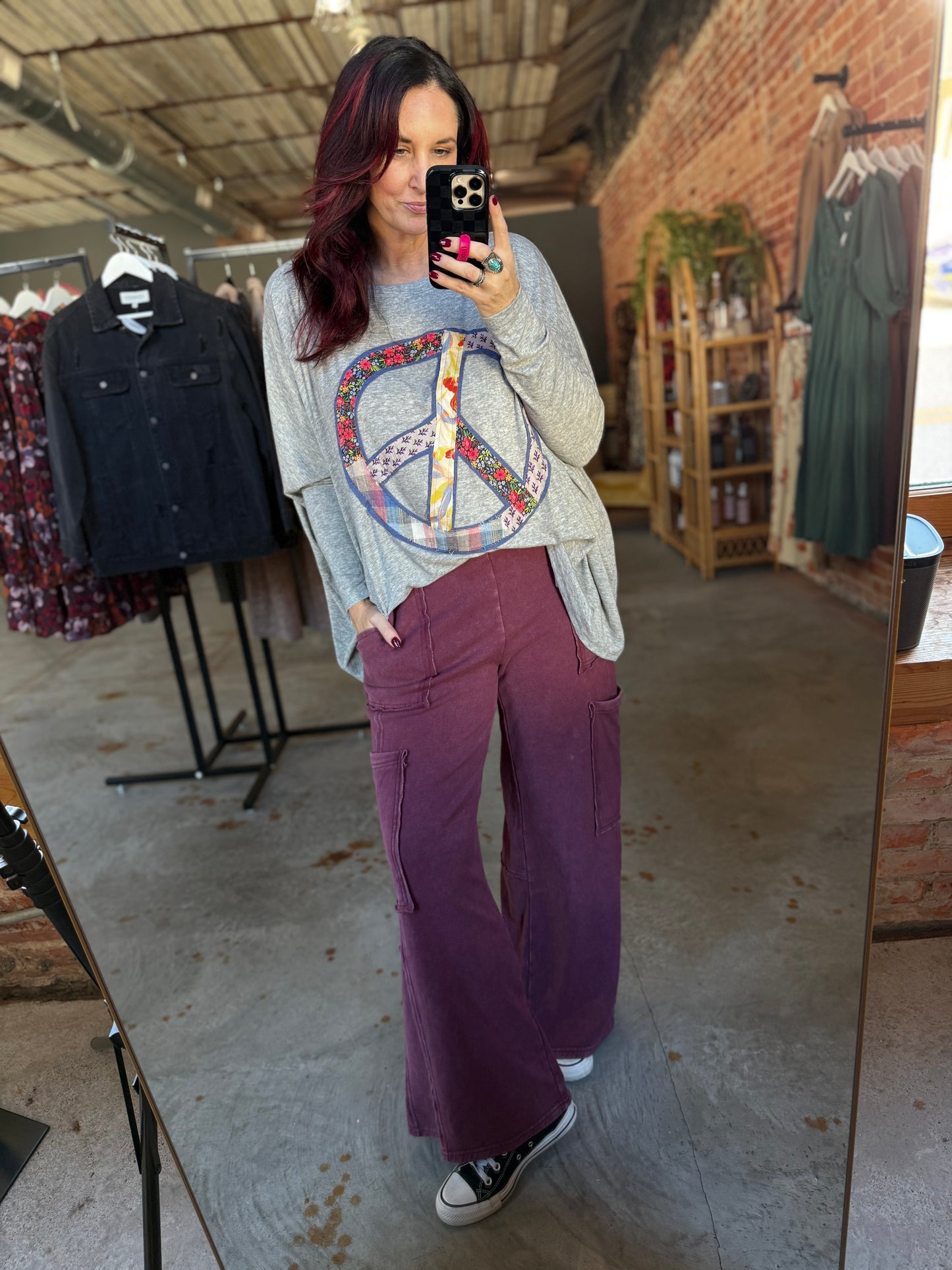 Oversized Utility Sweatpants - Dark Cherry