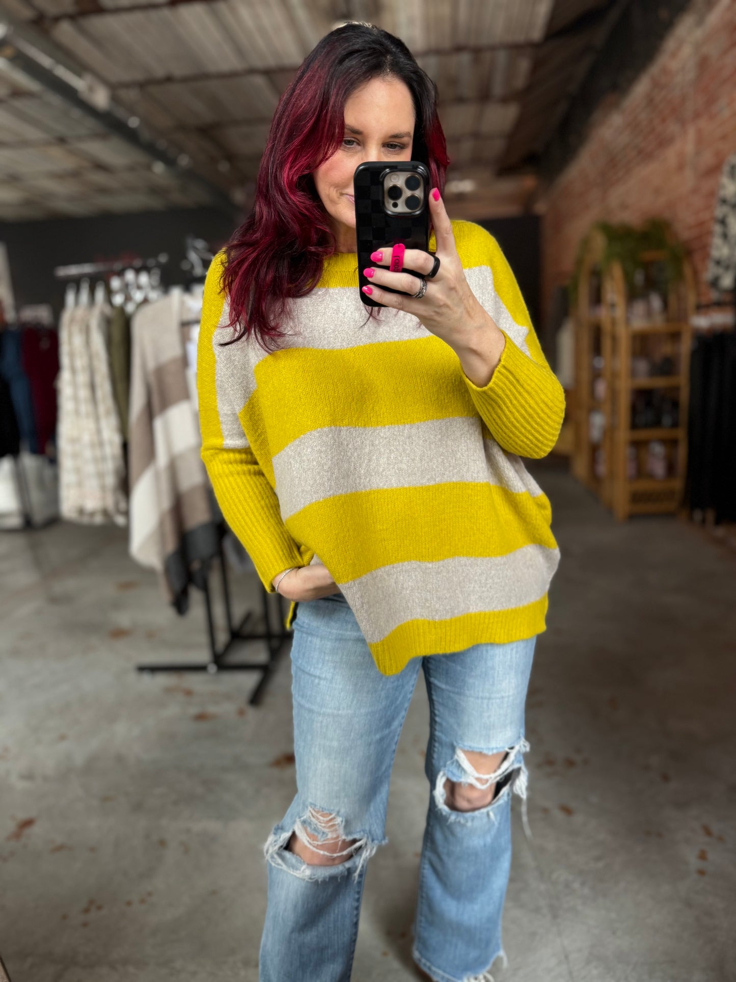 Lime Stripes Sweater