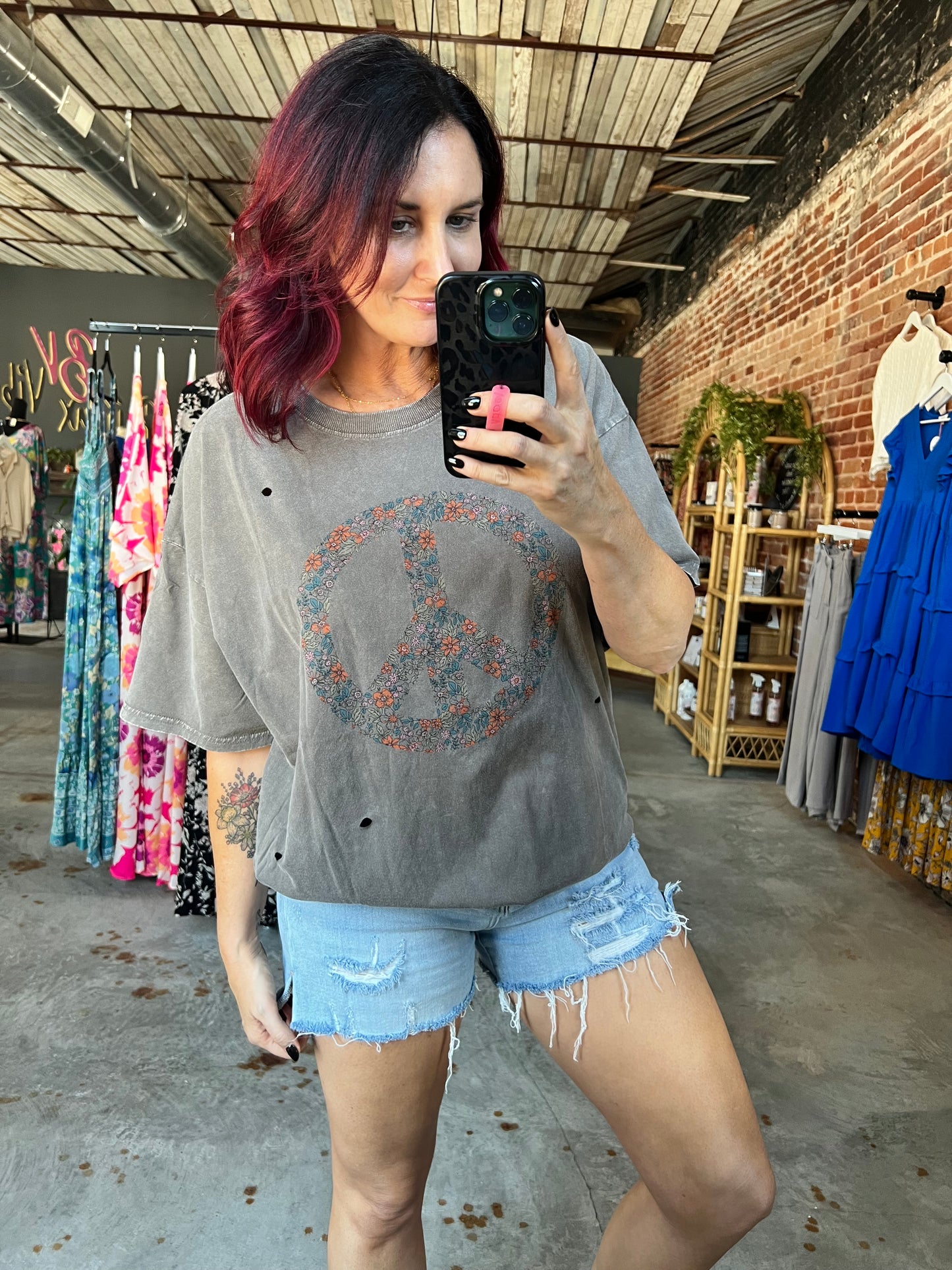 Peace Sign Washed Tee