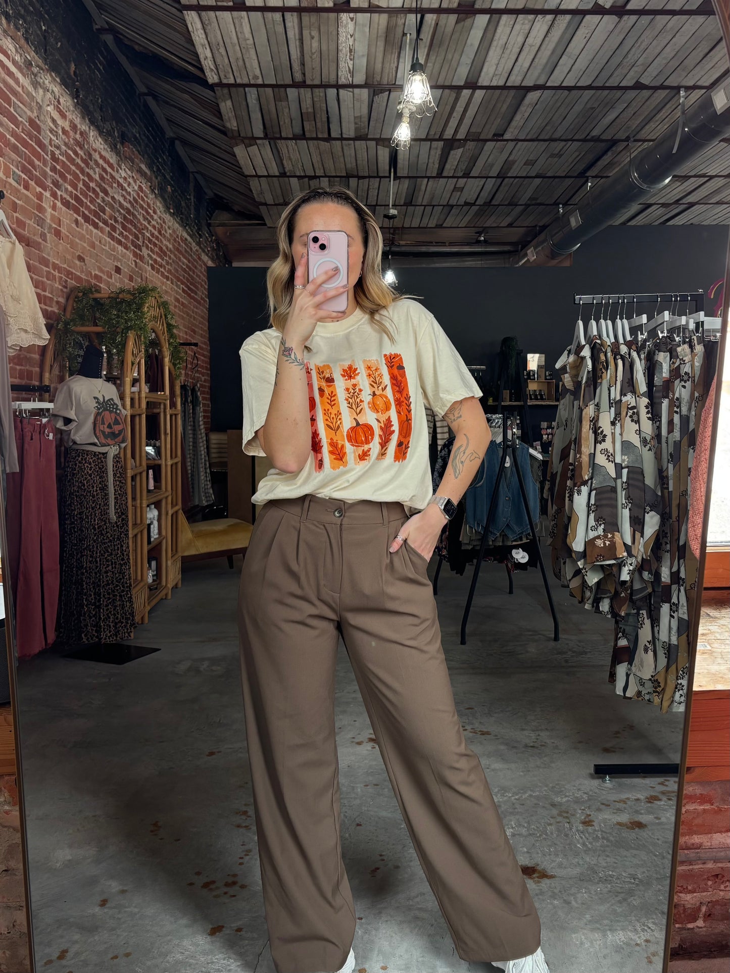 Brushstroke Boho Fall Floral tee