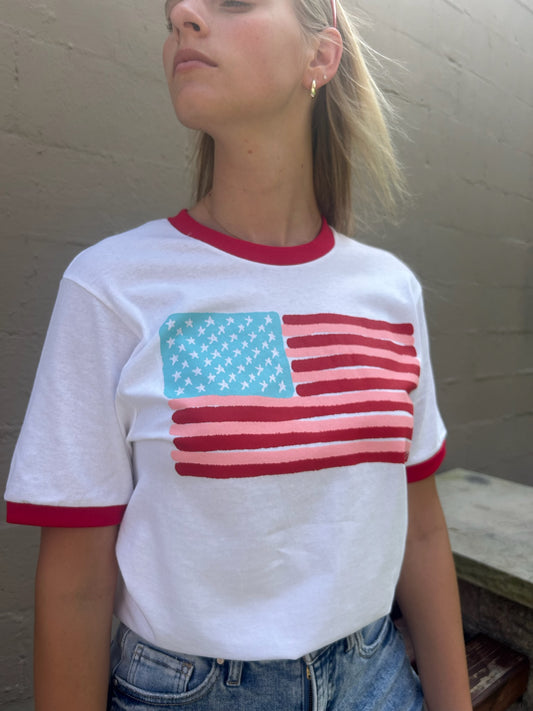 Flag Ringer tee
