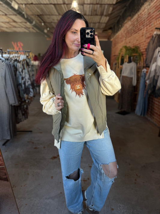 Harlow Puffer Vets - Olive