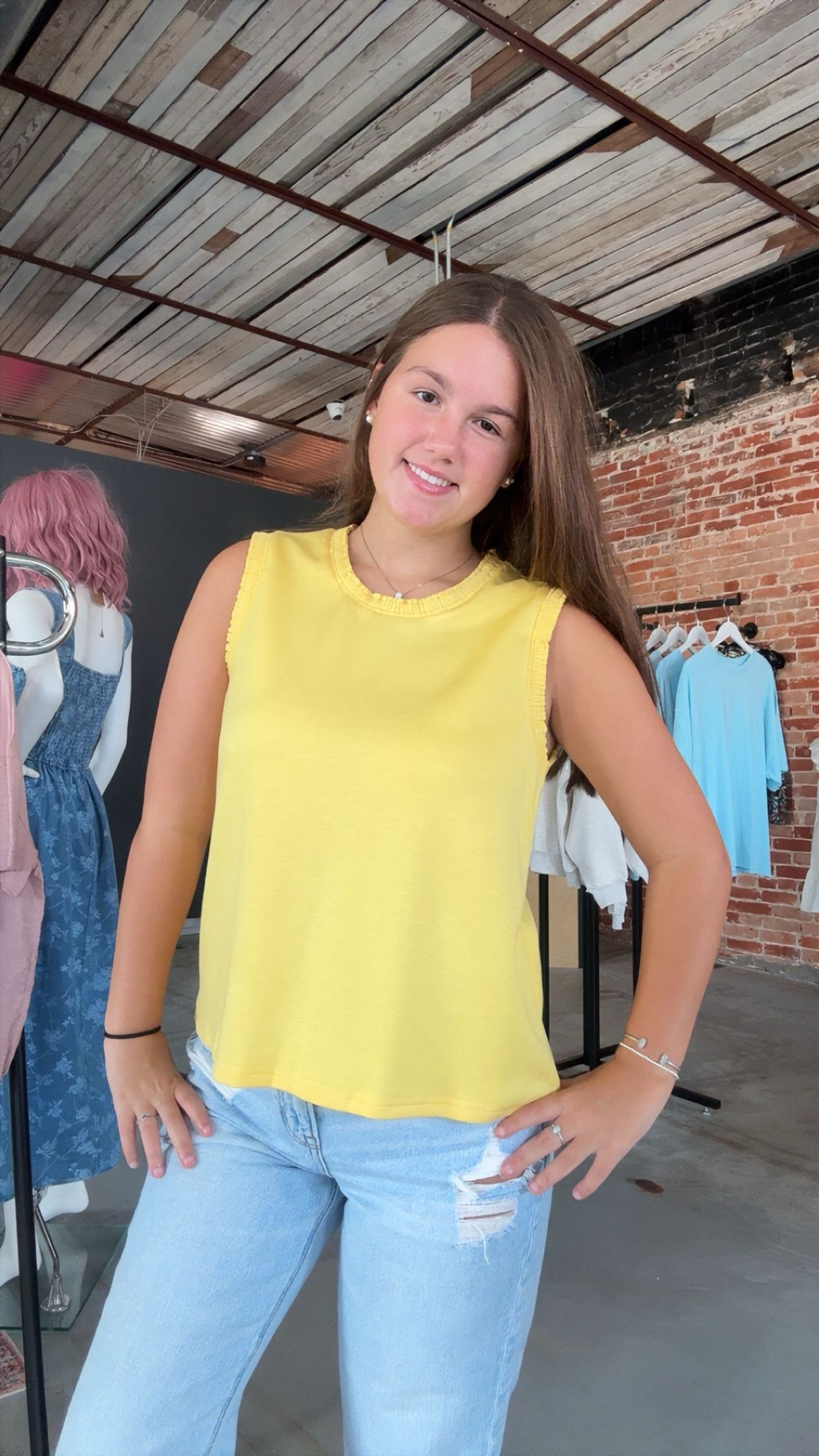 Smocked Sleeve Tank