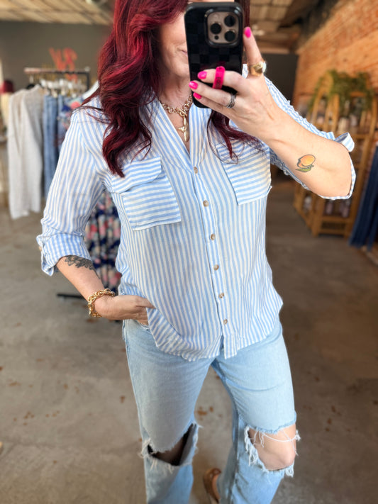 Easy Stripes Top - Blue