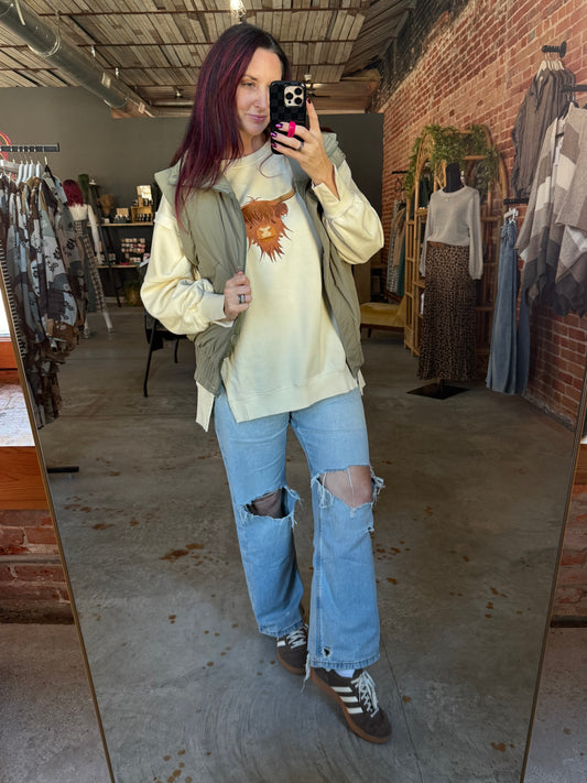 Harlow Puffer Vets - Olive
