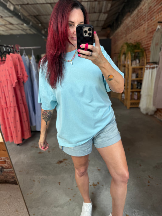 Oversized Tee - Light Blue