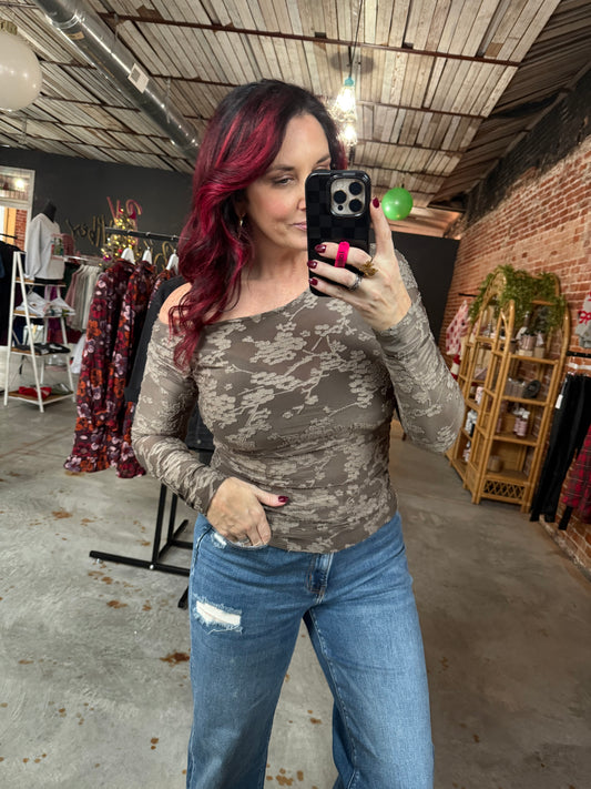 One Shoulder Lace Top