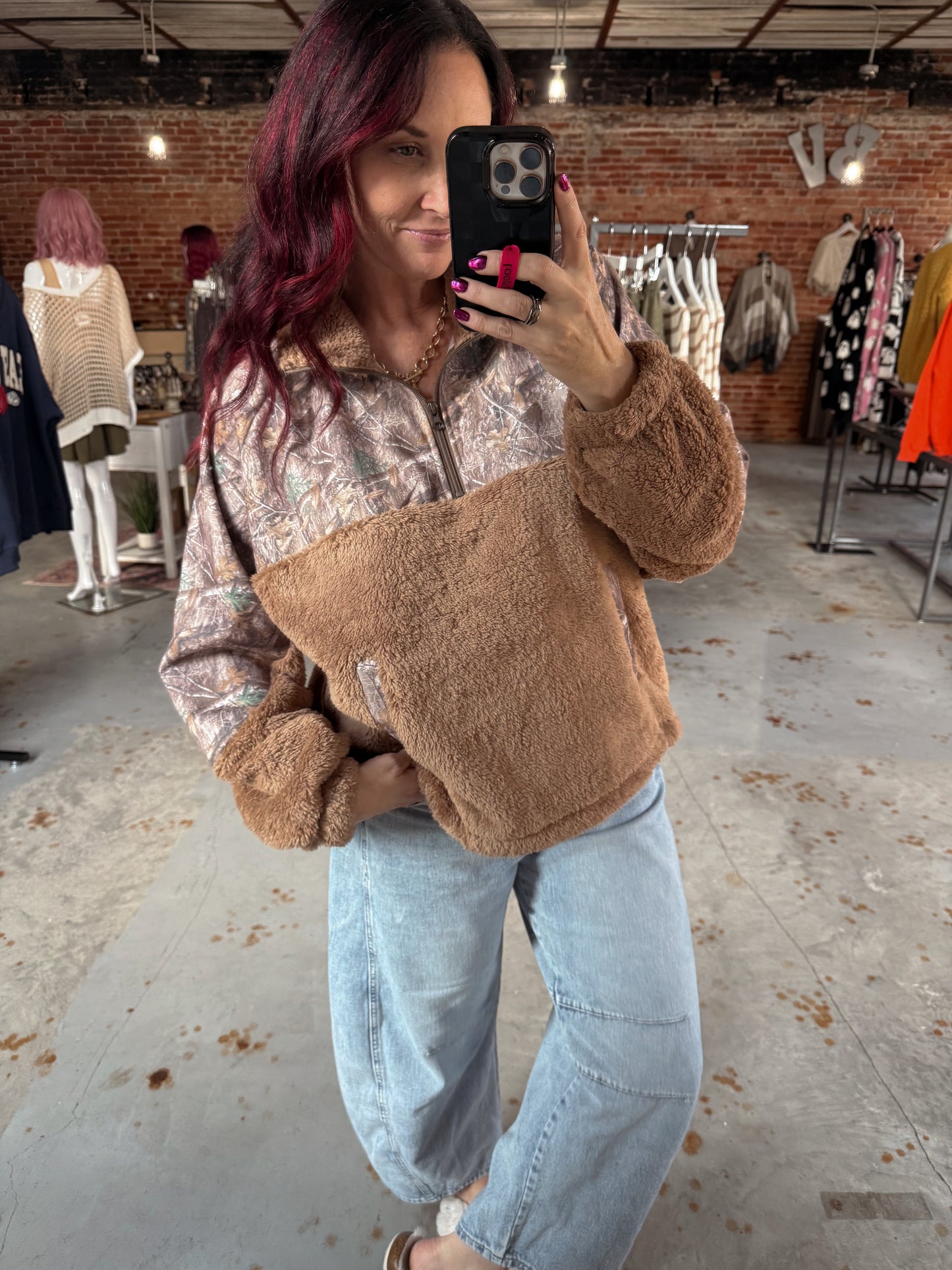 Camo Sherpa Pullover