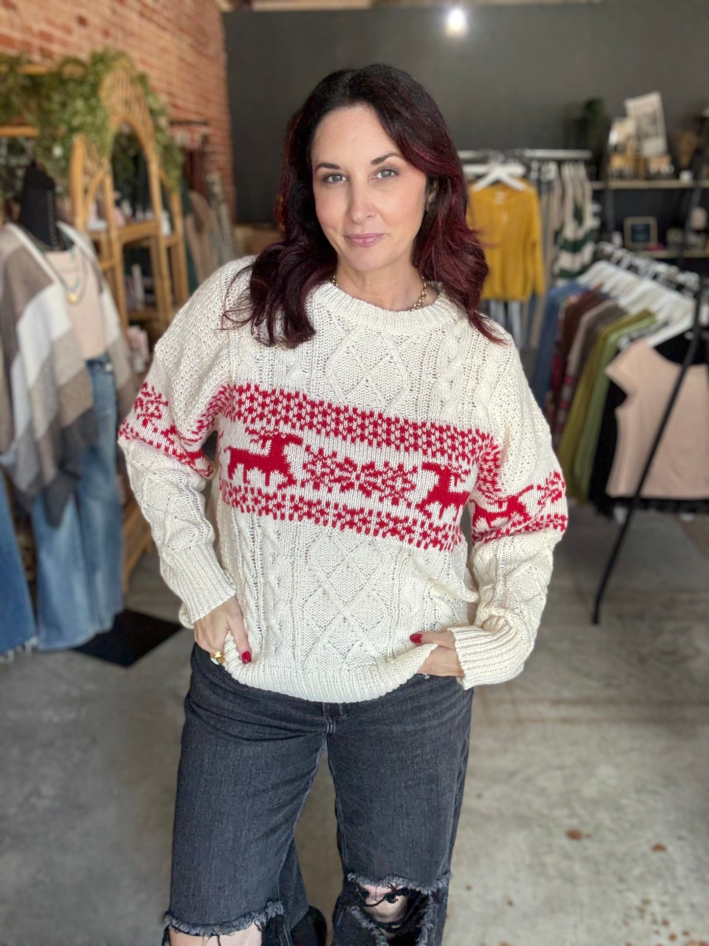Reindeer Cable Sweater