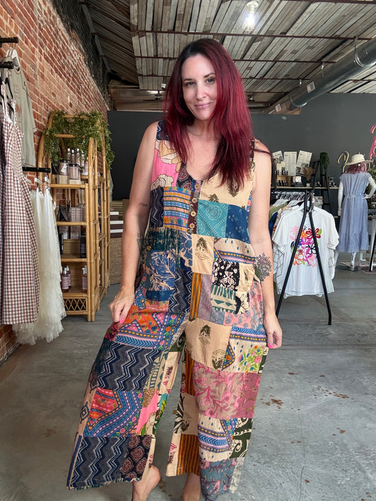POL Patchwork Jumpsuit