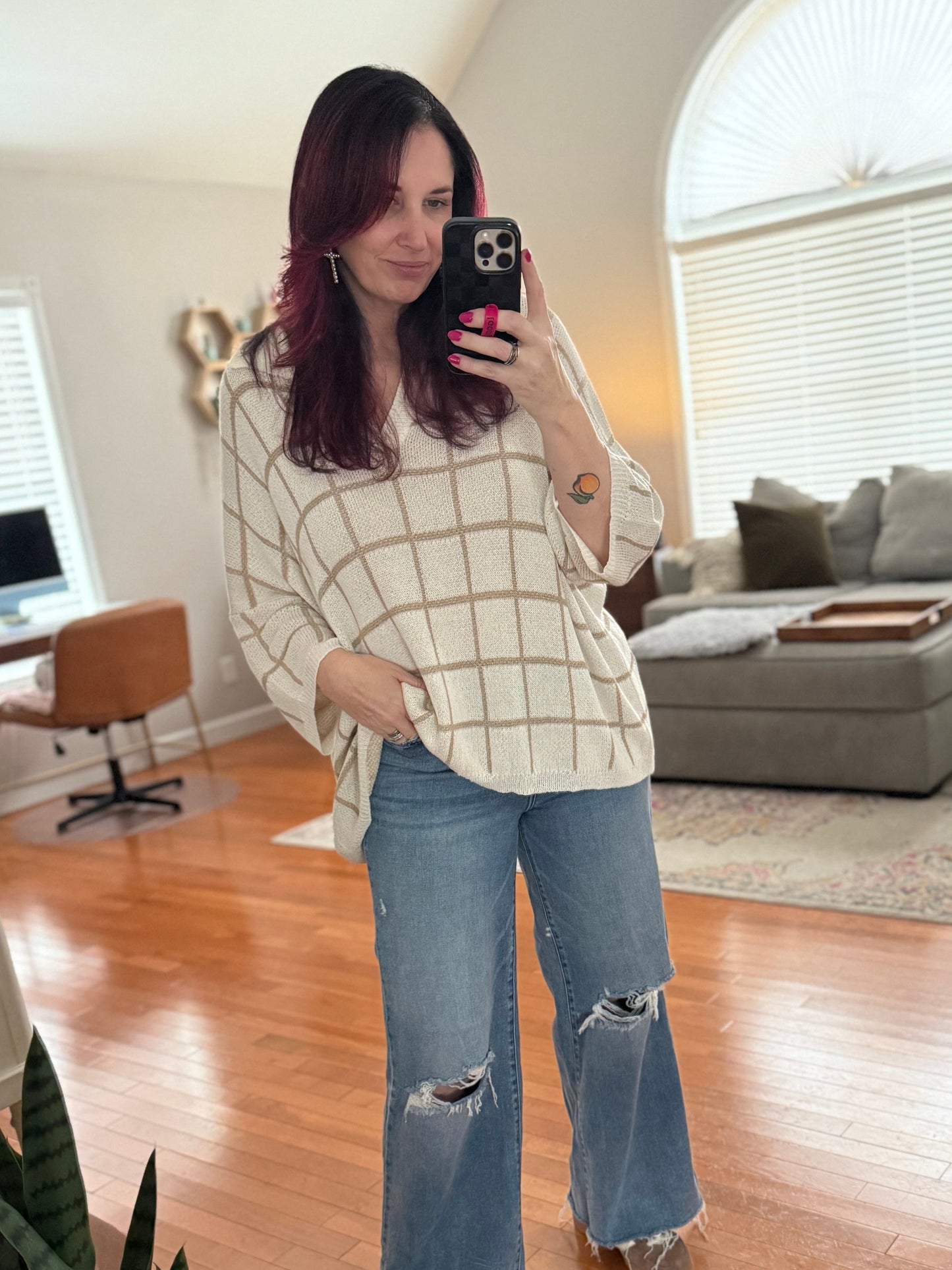Window Pane Checkered Top