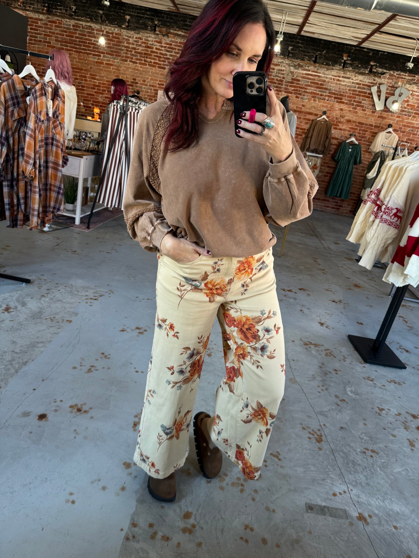 Flower Print Pants