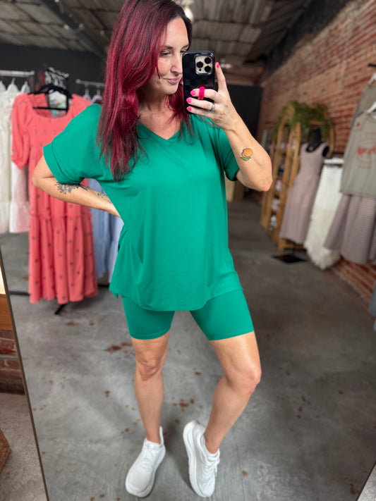 Brushed Biker Short Set - Forrest
