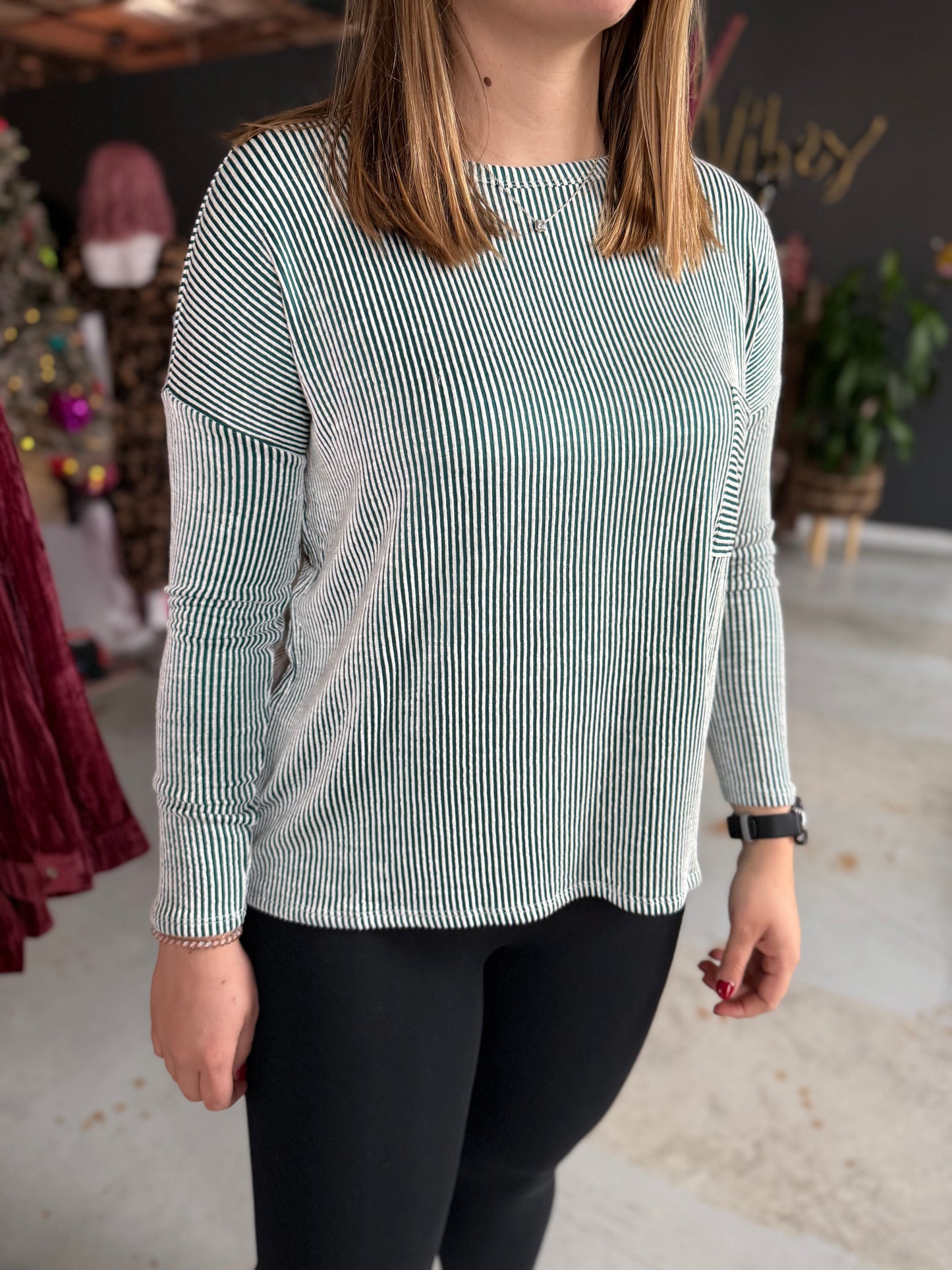 Nauty Stripes Long Sleeve - Green