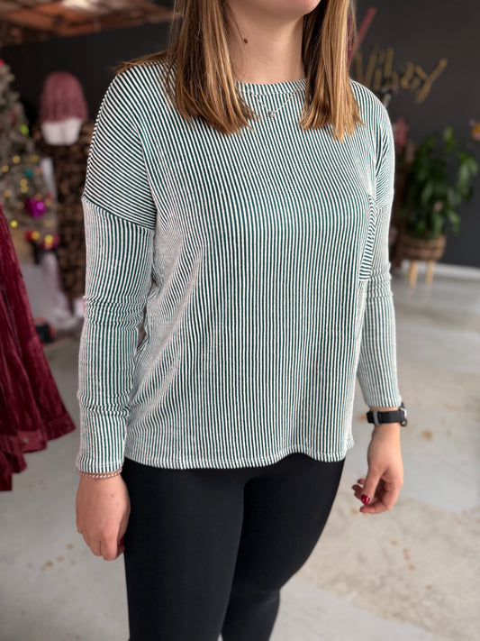 Nauty Stripes Long Sleeve - Green