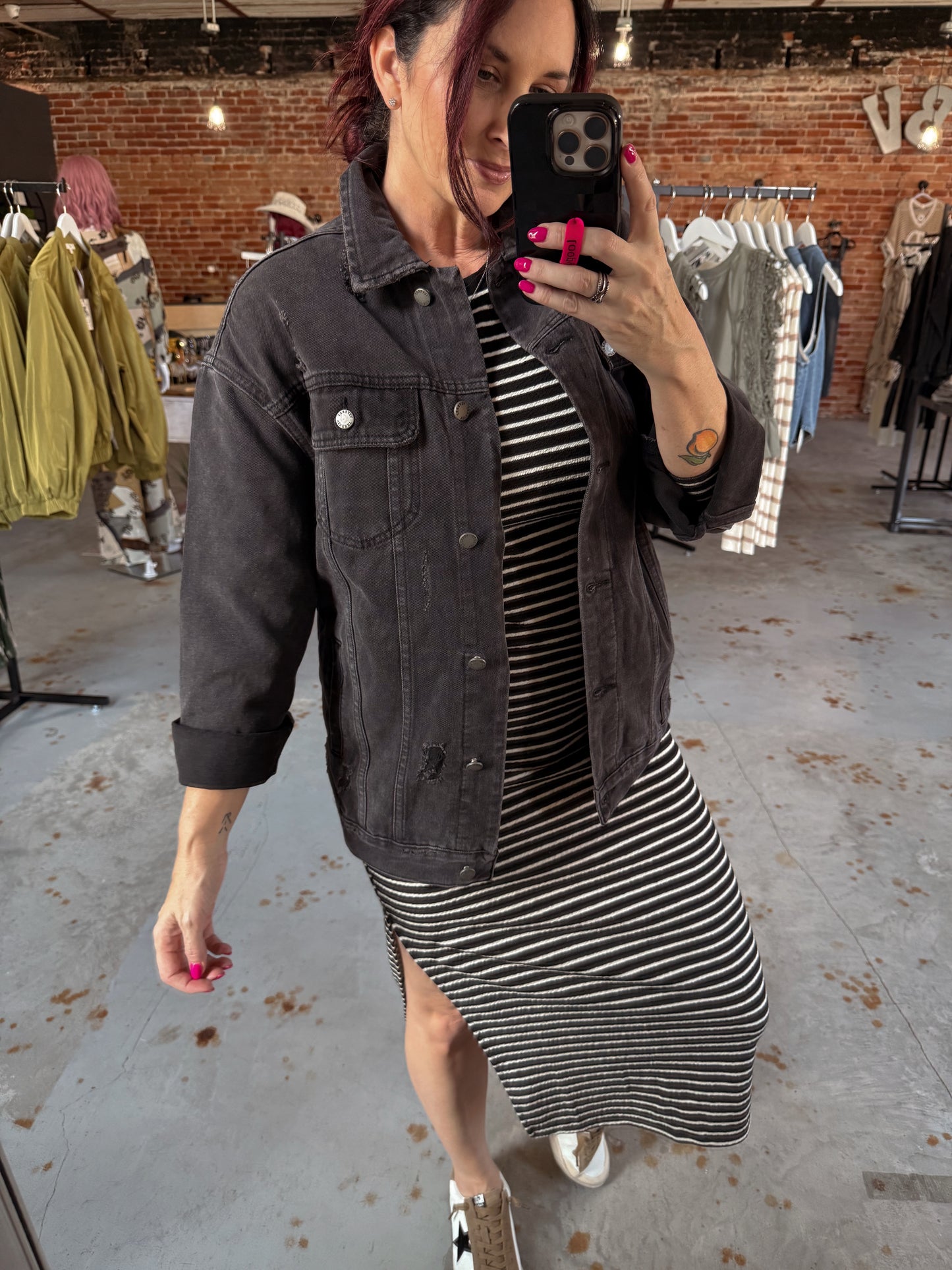 Oversized Black Denim Jacket