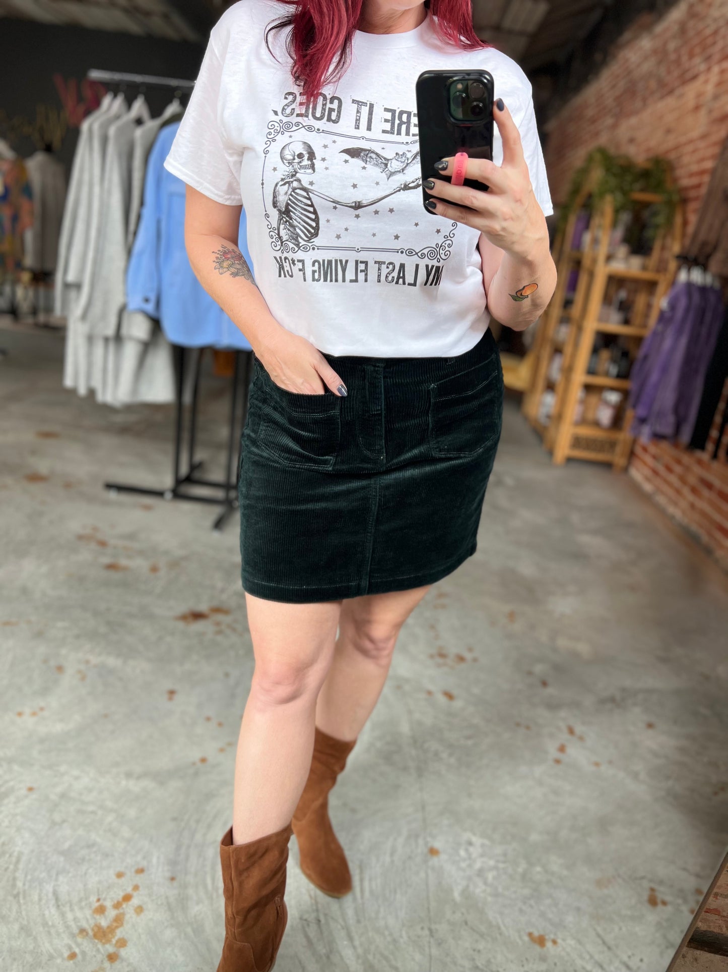 Judy Blue Emerald Corduroy Skirt