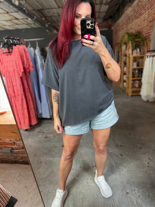 Oversized Tee - Charcoal