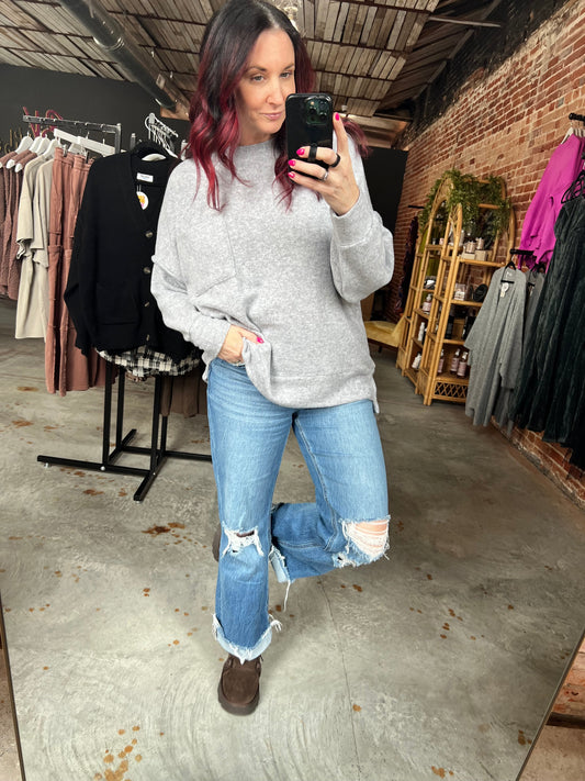 Basic Oversized Sweater - Gray