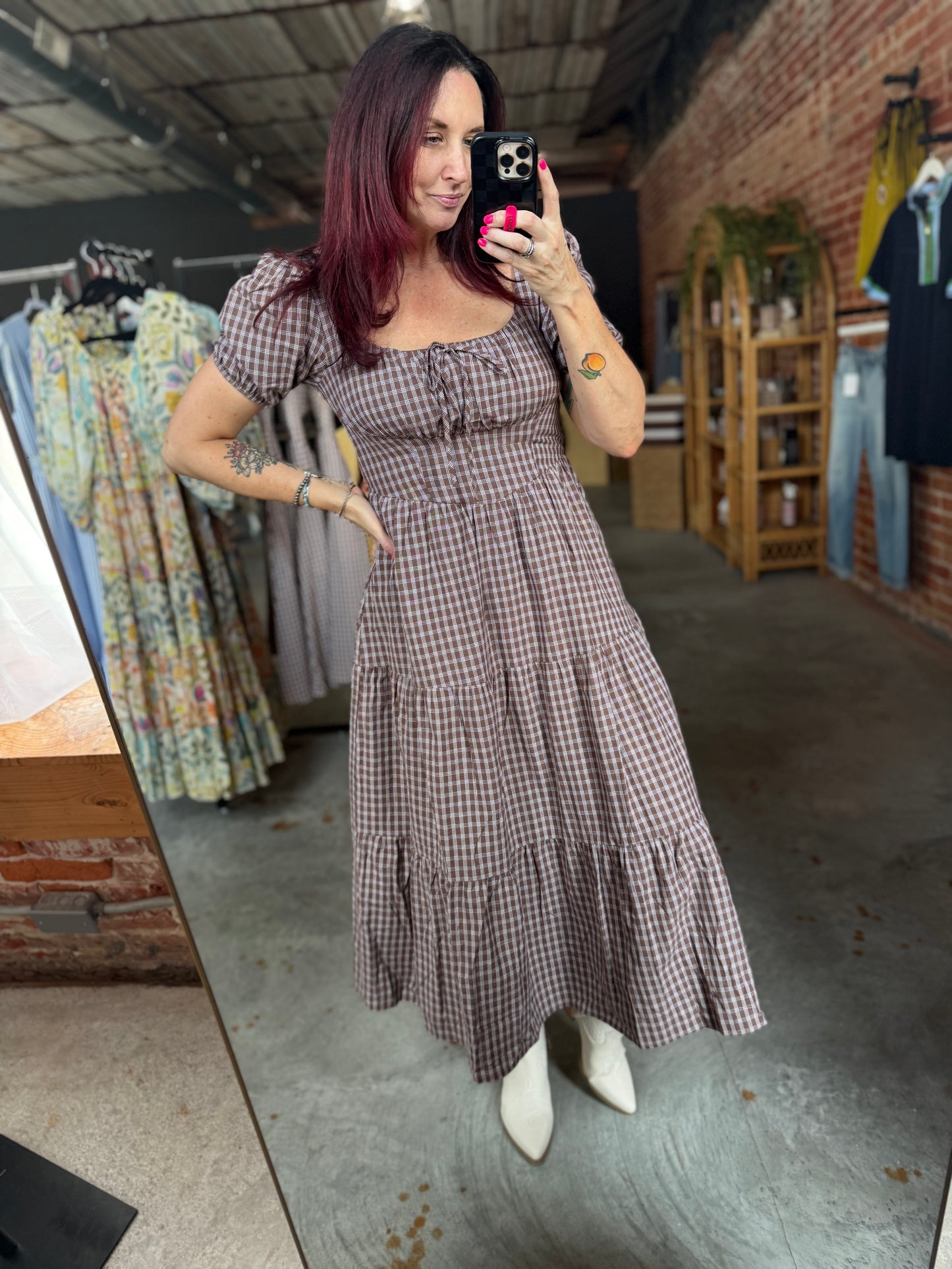 Corset Detail Western Midi Dress