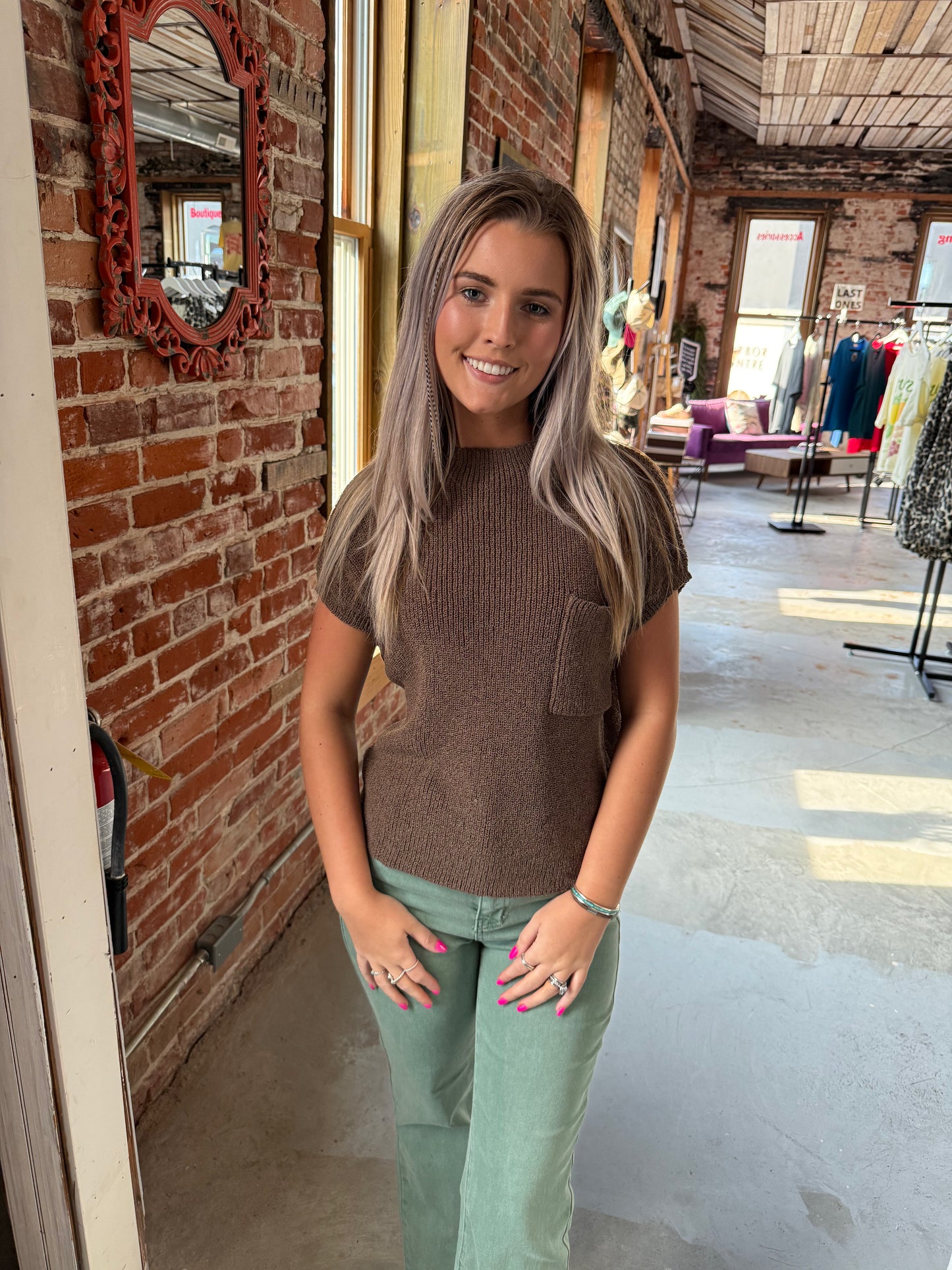 Drop shoulder sweater - light mocha