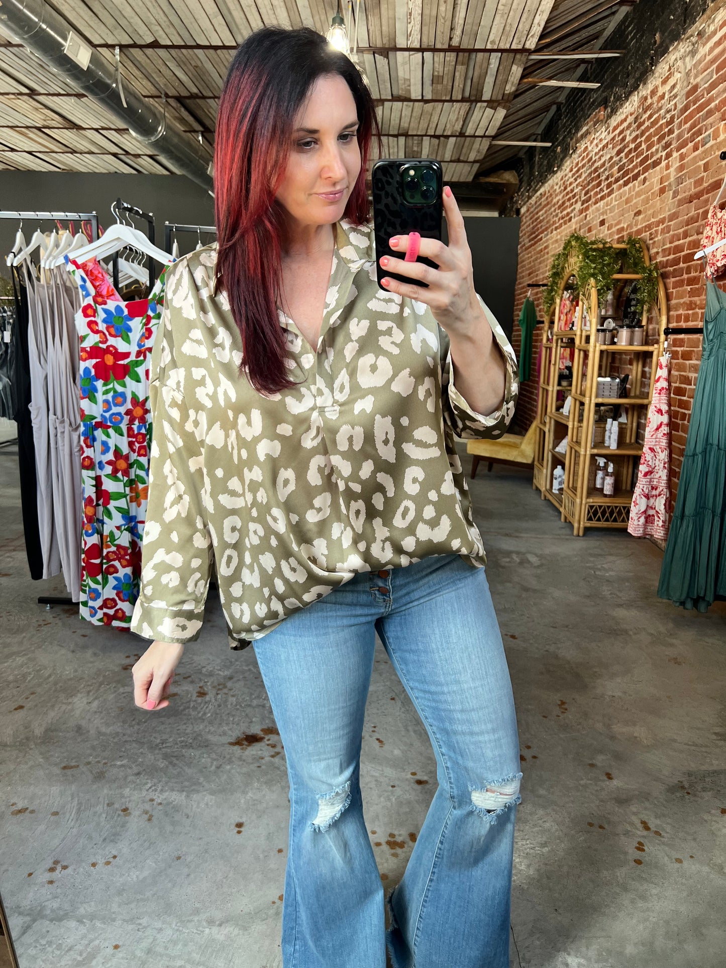 Leopard V-neck Top