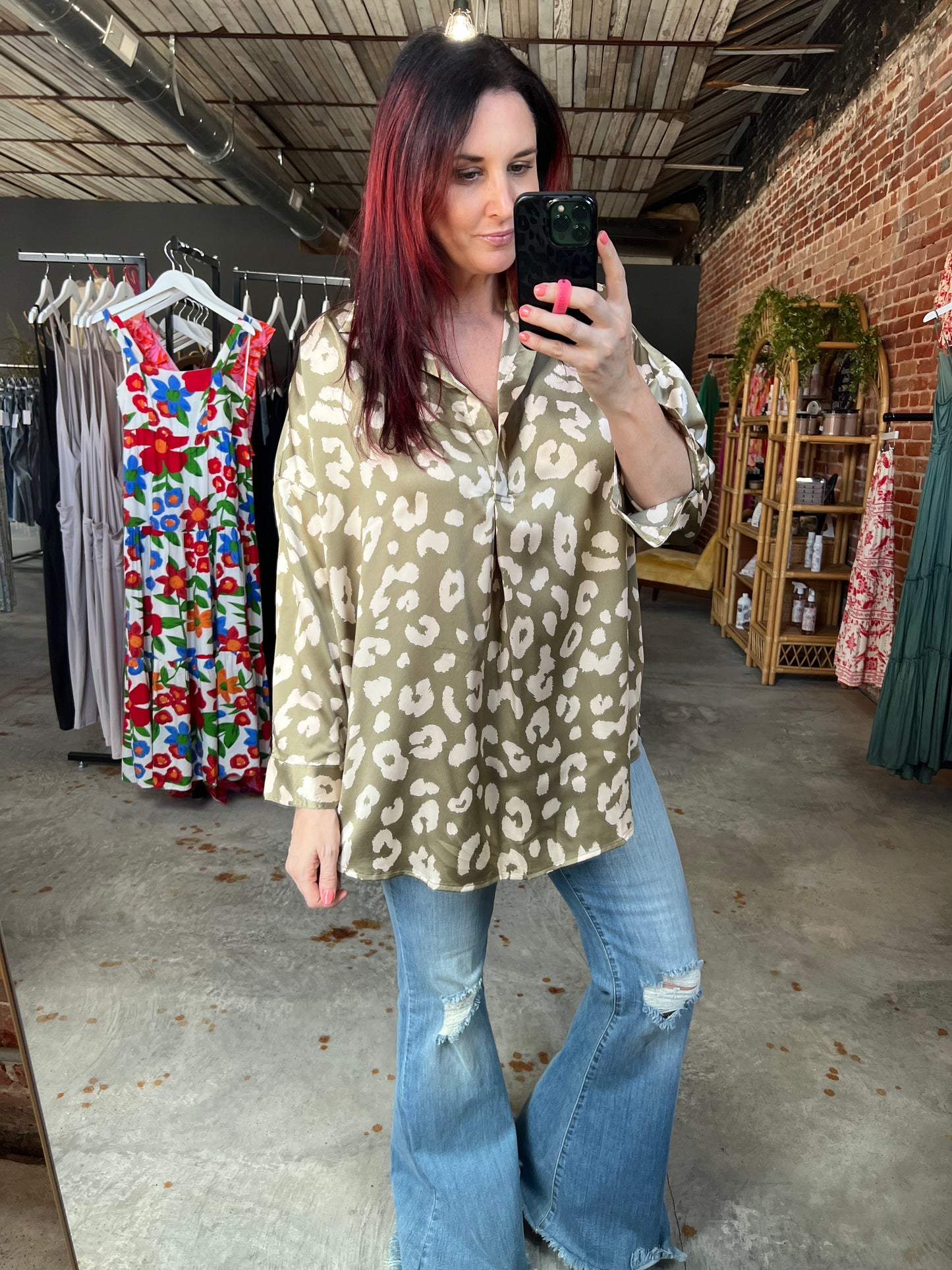 Leopard V-neck Top