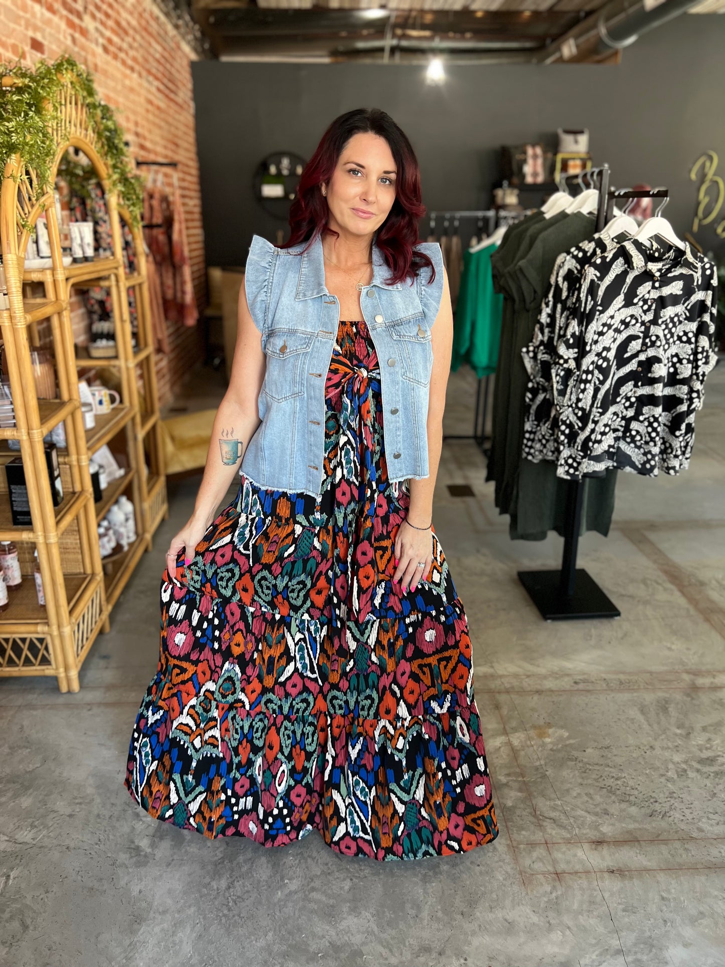Abstract Maxi Dress
