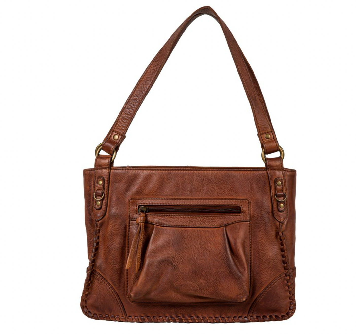 Santa Clara Canyon Stitched Leather & Hairon Bag