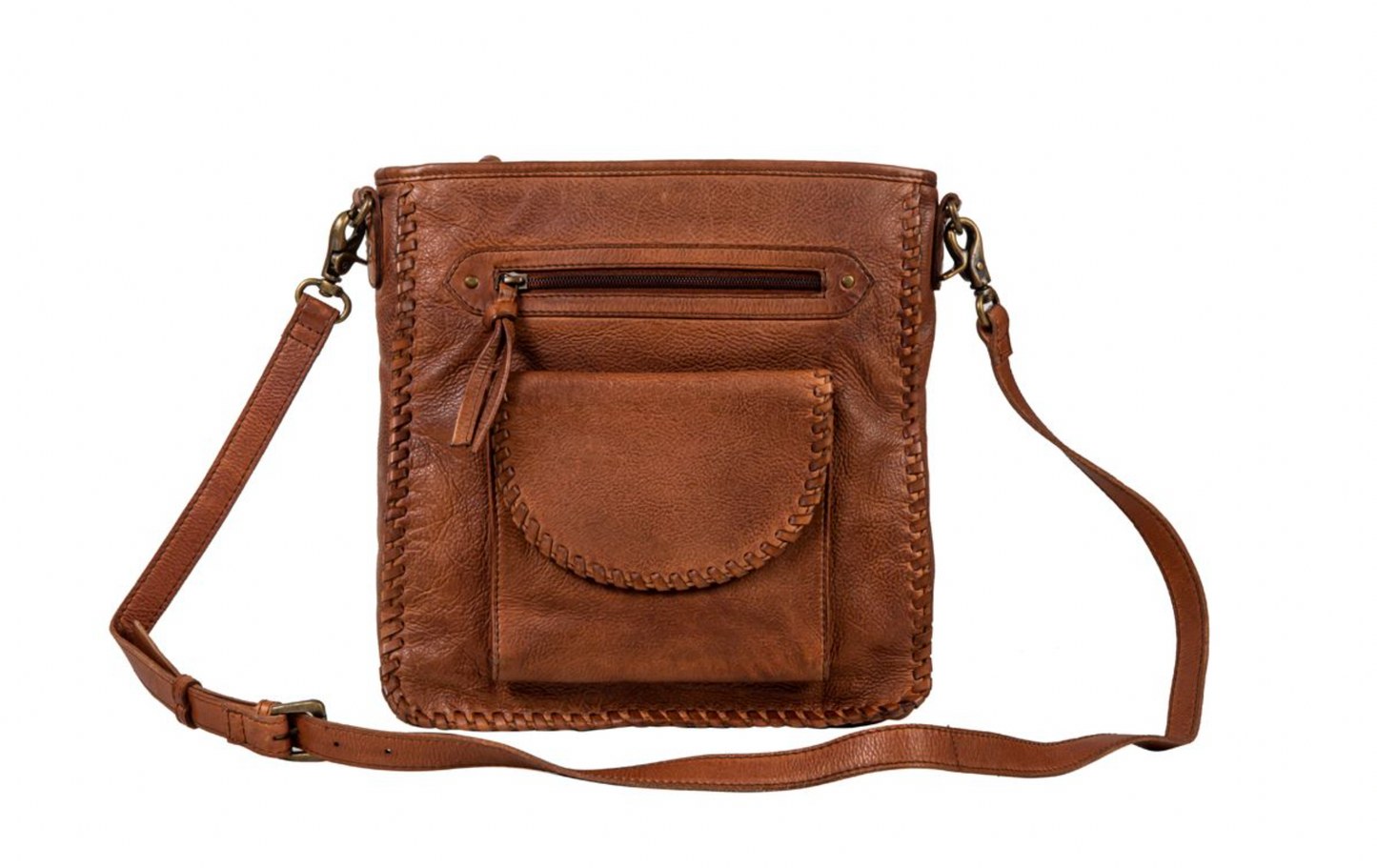 Santa Clara Canyon Stitched Hairon Leather Bag