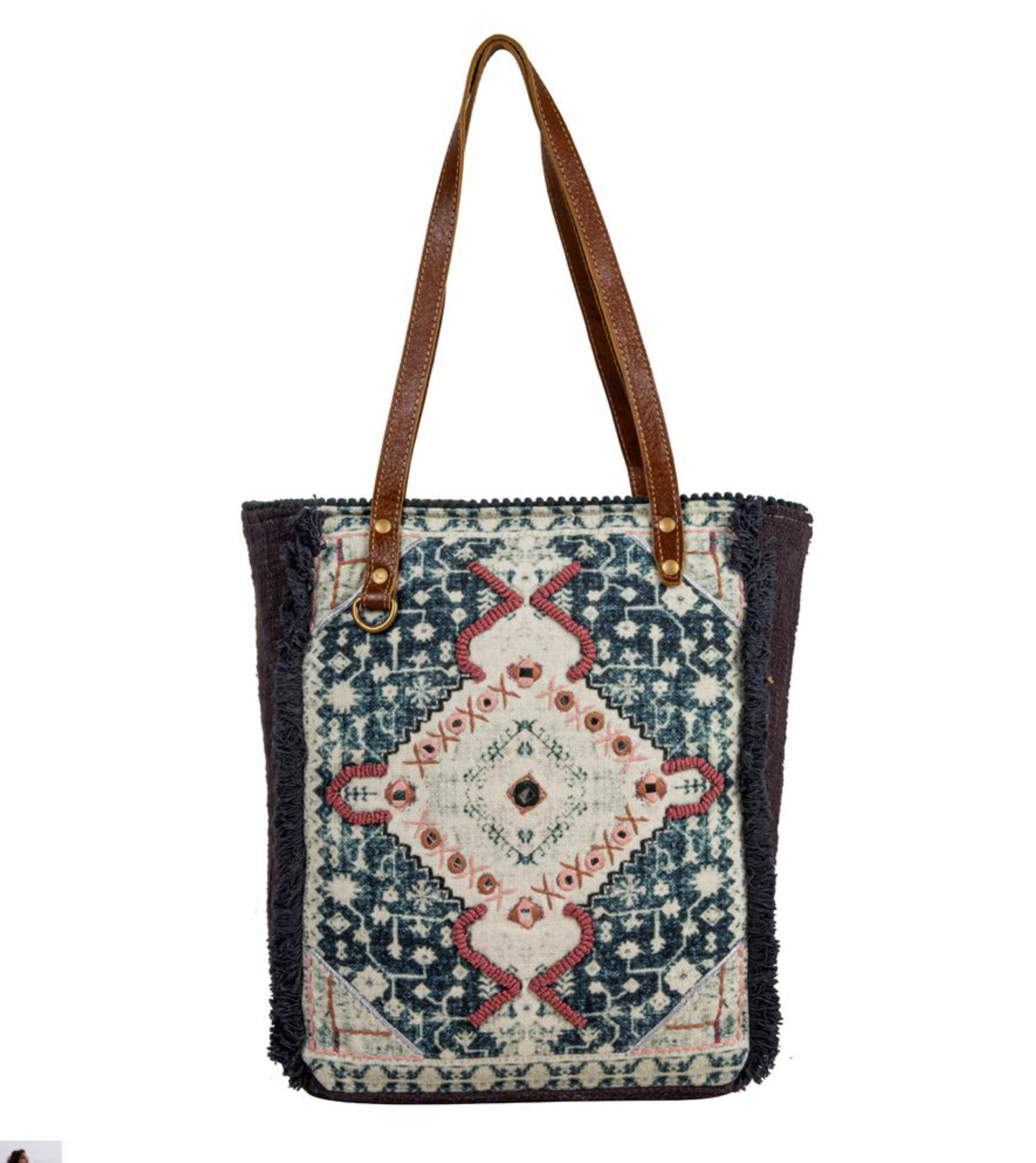 Homestyle Warmth Embroidered Tote Bag