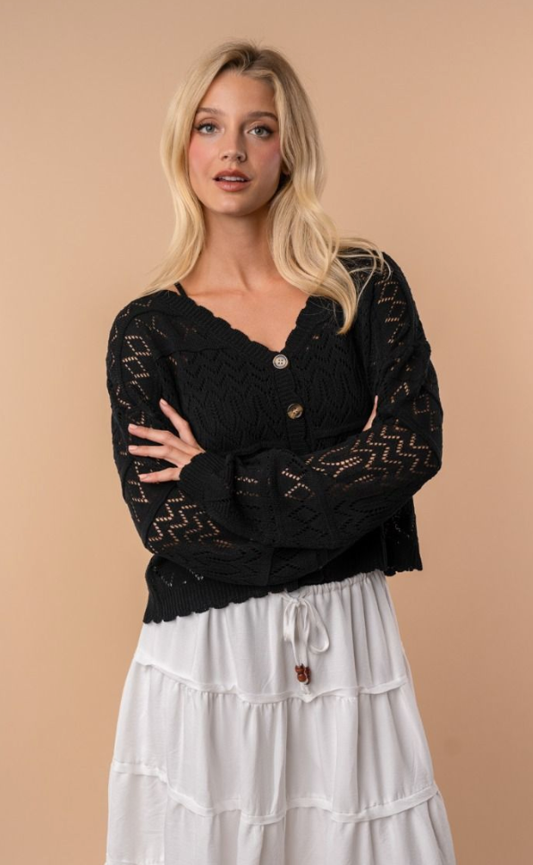 V Neck Knit Cardigan