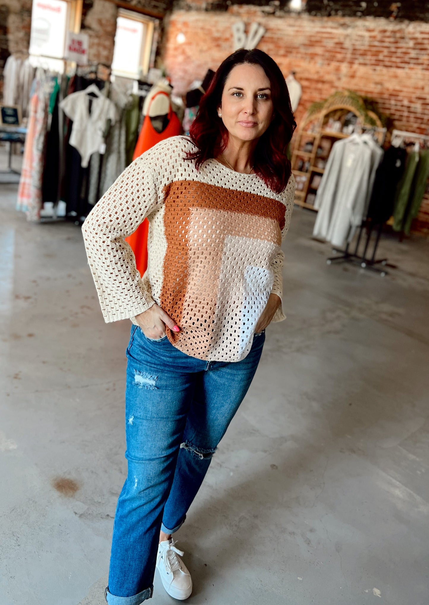 Neutral Block Sweater