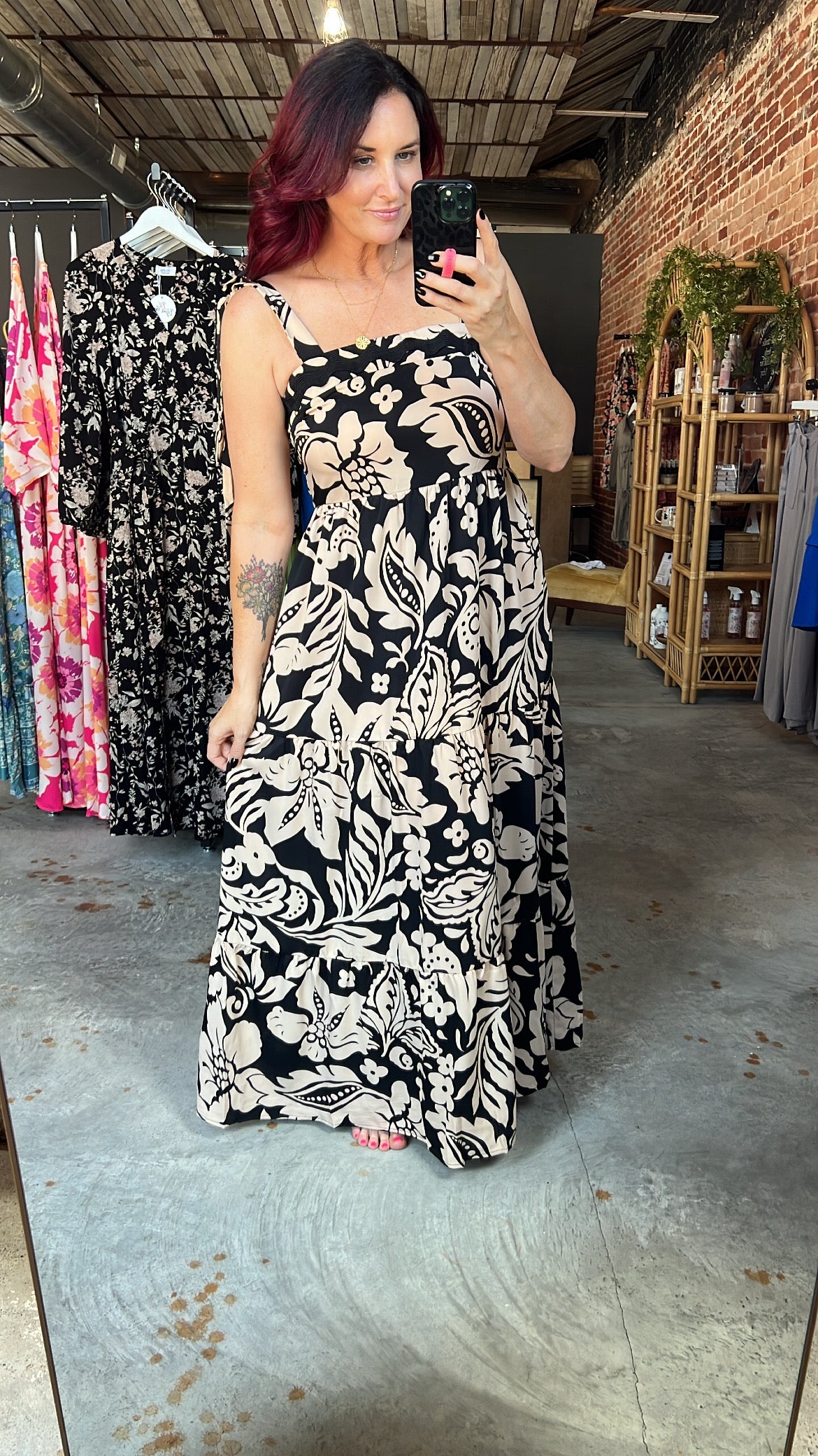 Tiered Print Maxi Dress