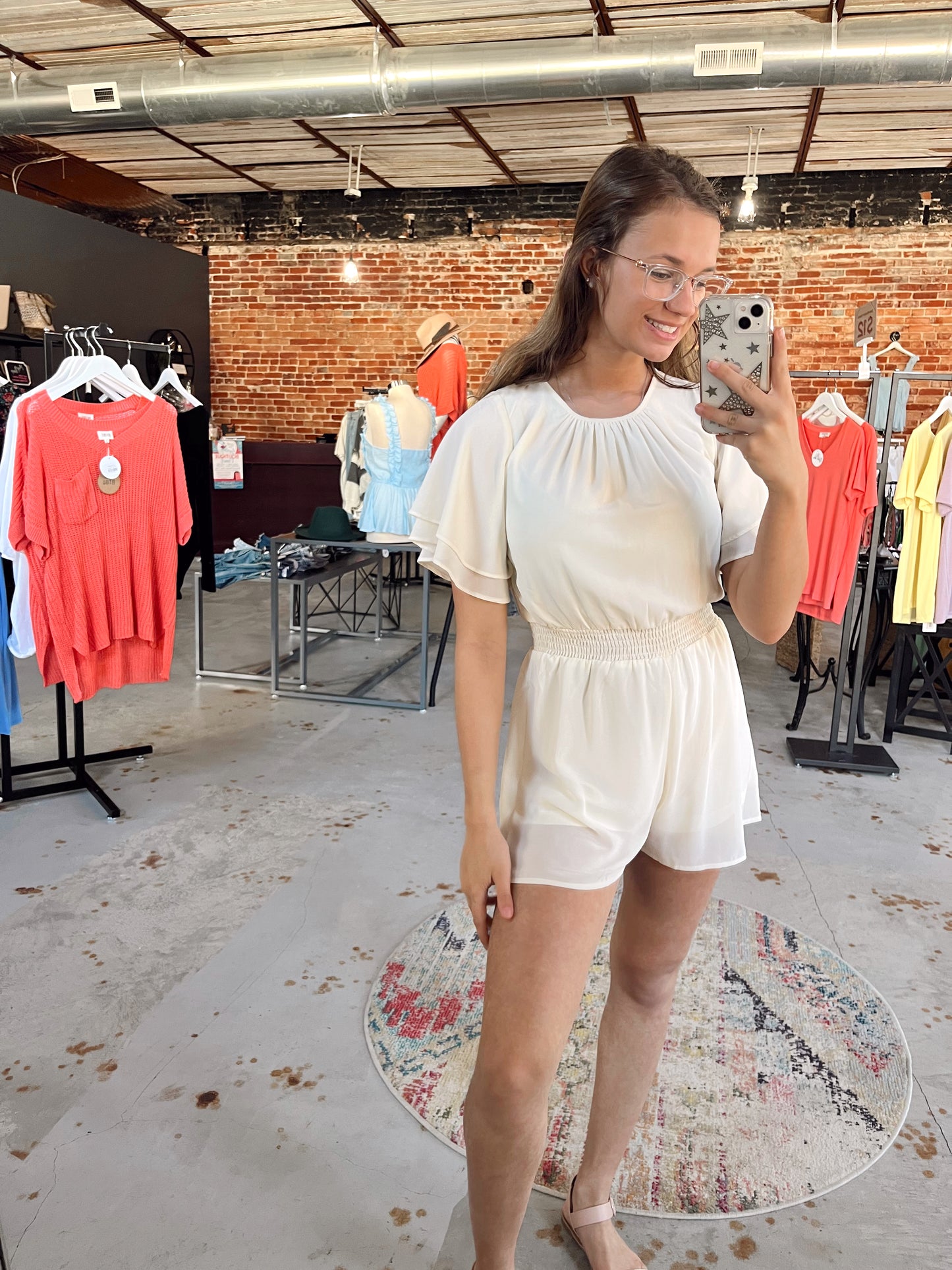 Ivory Flutter Romper