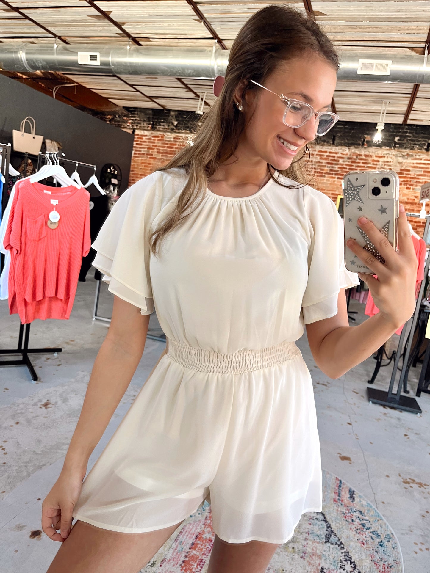 Ivory Flutter Romper