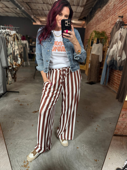 Vertical Vibes Pants - Brown