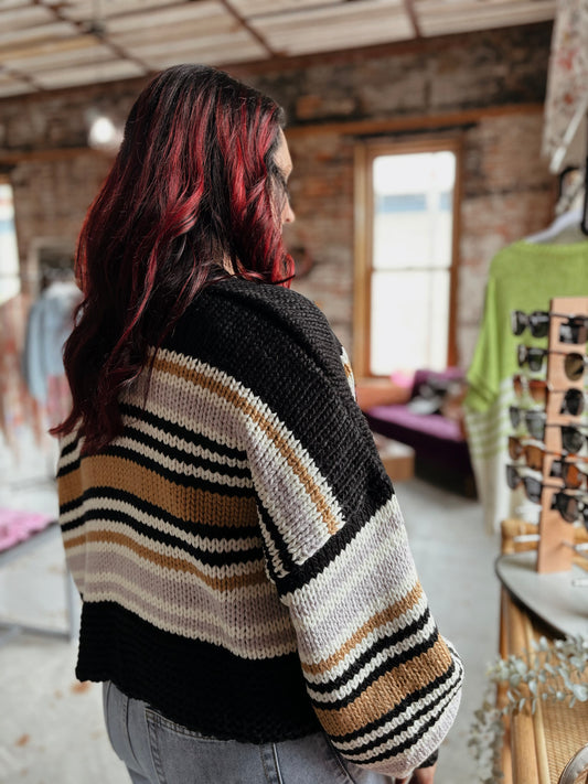 Chunky Striped Cardigan