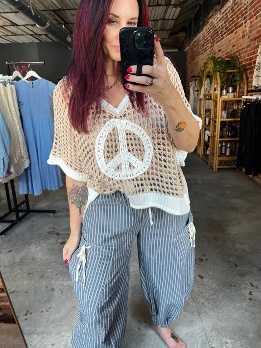 Peace and Love Crochet top