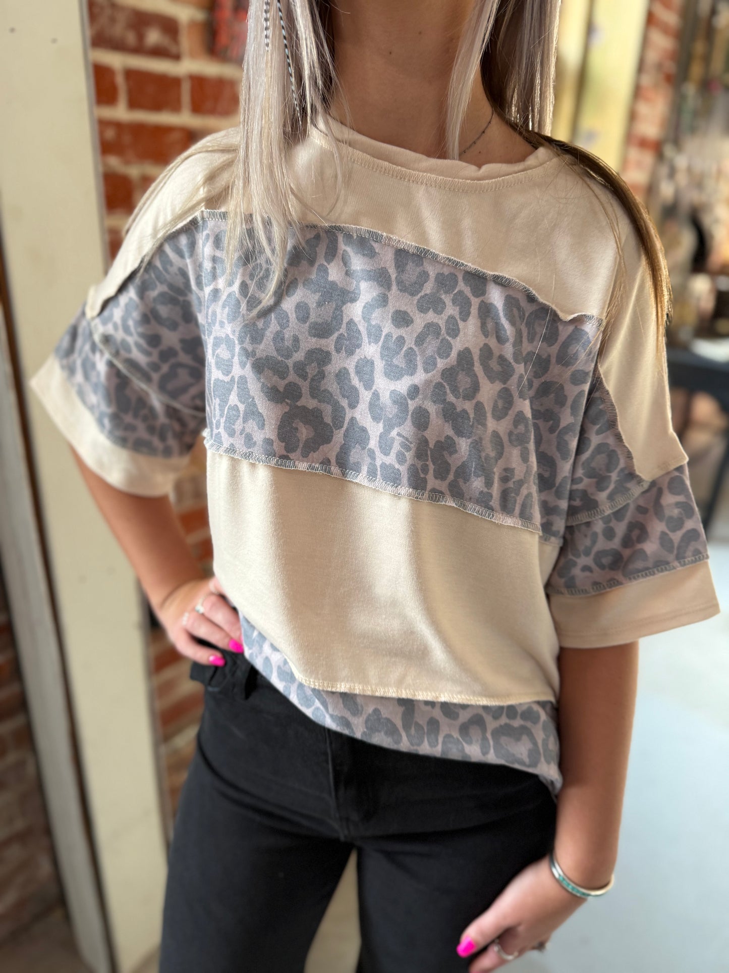 Leopard Block Tee