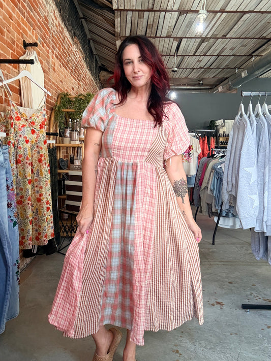 Plaid Midi Dress