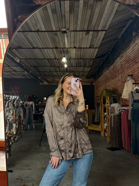 Textured Mocha Blouse