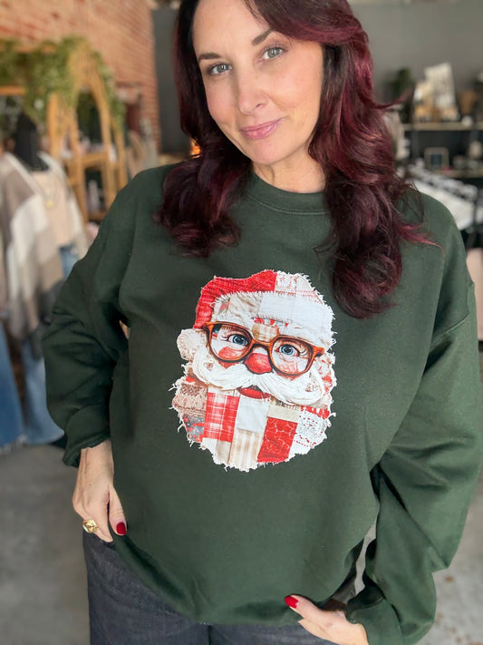 Santa Patchwork Crewneck