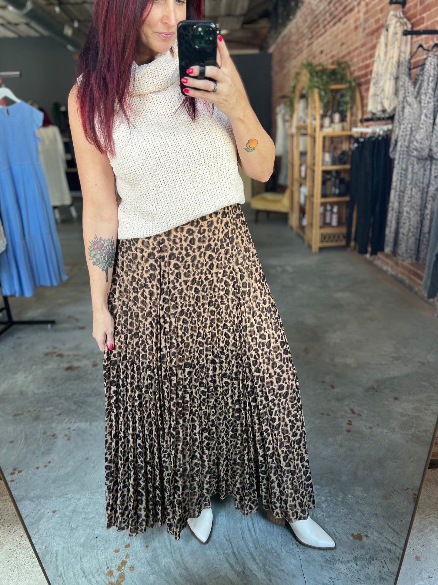 Sophisticated Leopard Pleated Maxi