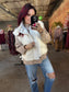 Cozy Sherpa Vest Jacket with Tie Sides - White