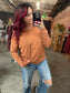 Waffle Ribbed Pullover - Amber