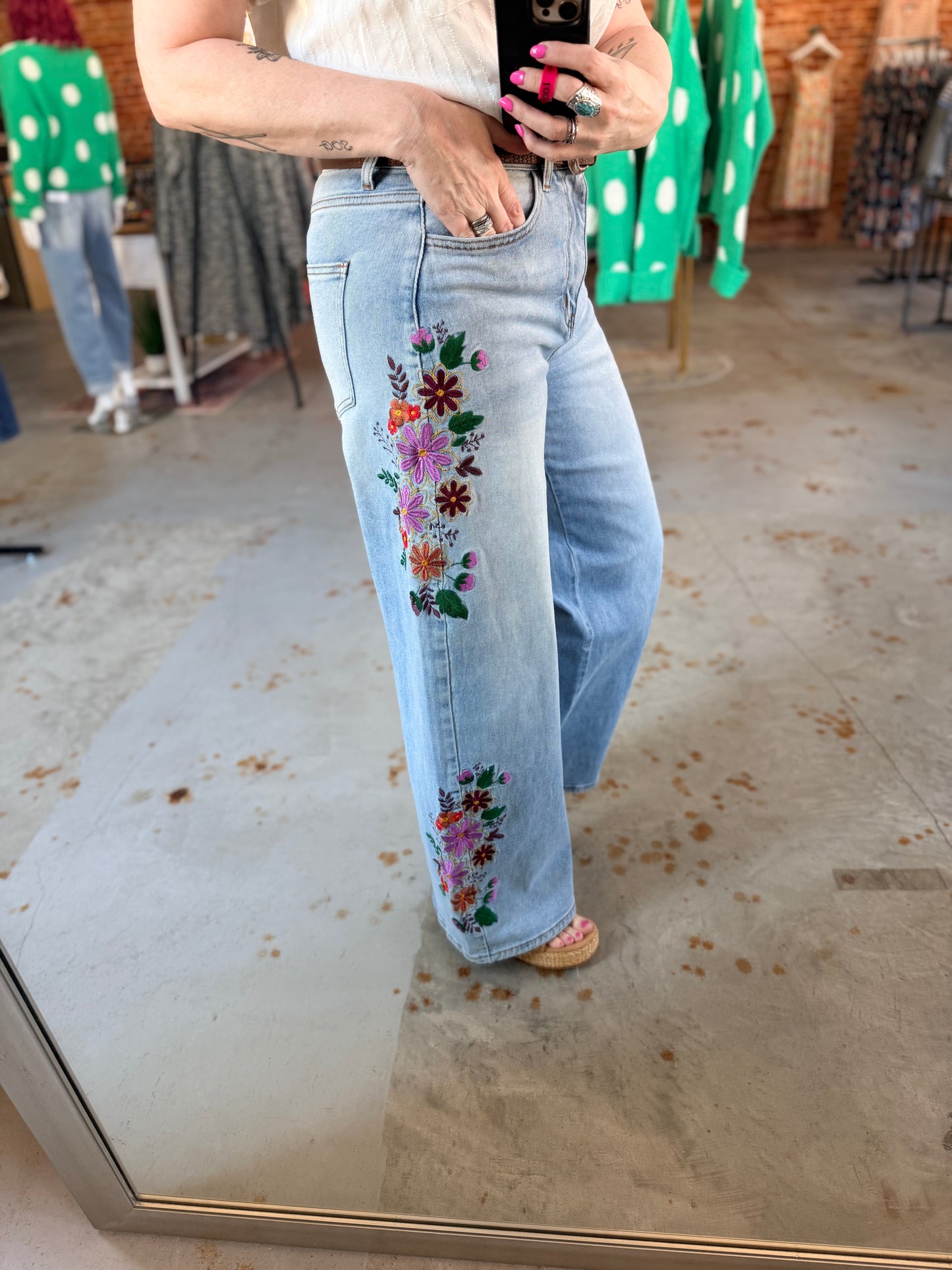 Evie Floral Embroidered Jeans
