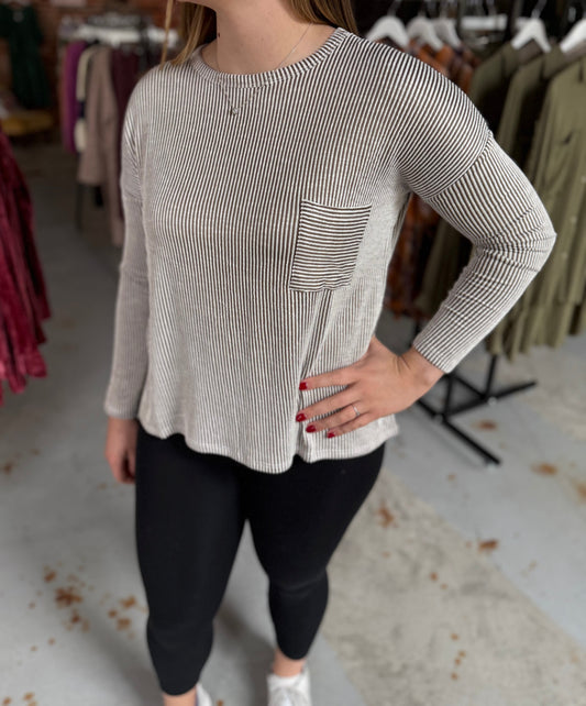 Nauty Stripes Long Sleeve - Mocha